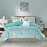 Full/Queen Metallic Printed Comforter Set B03595835
