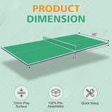 8ft Green Mid-Size Ping Pong Conversion Top Foldable & Portable Table Tennis Table Top for Indoor 58804864