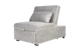 ZNTS Convertible Wide-Welt Corduroy Sofa Sleeper Sofa Chair W/ Pull-Out Bed Ash B089P296905