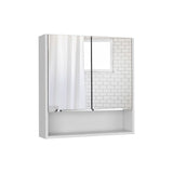 Medicine Cabinet, One Open Shelf, Three Interior Shelves, White B097133186