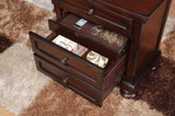 Classic Transitional Nightstand Brown Cherry Finish Birch Veneer Hidden Drawer Bun Feet Bedroom B01146214