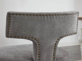 Mid Century Modern Dining Chairs Set of 2, Farmhouse Linen Fabric Upholstered Accent Chair Curved W1143P186367