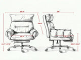 Wide Seat Reclining Office Chair with Flip-Up Armrests & Footrest, Green 35721354