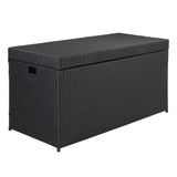 ZNTS Simple And Practical Outdoor Ratton Deck Box Storage Box Black Four-Wire 73313888