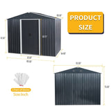 8ft x 6ft Outdoor Metal Storage Shed with Metal foundation,Black W540P175677