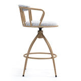 26'' Swivel Counter Height Bar Stool, Set of 2- Fabric Seat with water Transfer Printed Metal Frame, W2215P248058