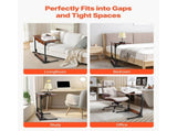 C Table, Folding C Shaped End Table with Metal Frame & Adjustable Feet, Foldable C Shaped Side 90614356