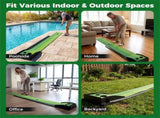 Indoor Golf Putting Mat with Ball Return Track 2 Hole Sizes Distance Markings 3 Balls Included 19429205