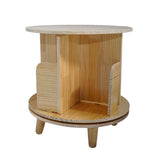 1-Layer Rotating Bookcase 360 Rotating Display Rack Pine Wood Rotating Bookshelf 94148618