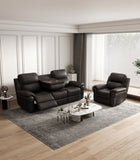 Breathable Fabric Power Reclining Sofa with Drop Down Table,USB Button and Wireless Charger W1896115274