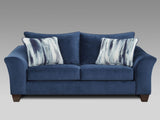 Camero Fabric Pillowback 2-Piece Living Room Set, Sofa and Loveseat, Navy Blue T2574P195446