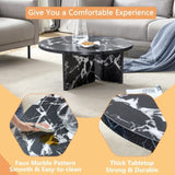 Versatile MDF Black Round Coffee Table for Various Interior Styles, Exhibiting Modern Minimalism and W3226P278920