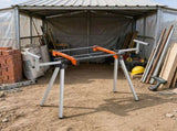 300 lb Miter Saw Stand, Collapsible Stand with One-Piece Mounting Brackets & Clamps, Adjustable 62181391