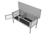 36" Single Deck Waterproof Wooden Chicken Coop Hen House Pet Animal Poultry Cage Rabbit Hutch Gray 17110053