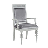 Grey and Platinum Upholstered Arm Chairs B062P182703