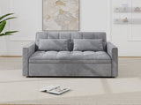 Corduroy Double Sleeper Sofa With Pull-Out Bed, 2 Pillows & Side Storage Pocket 03564076