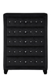 Sophia Modern Style Crystal Tufted Upholstery 5-Drawer Chest finished with Velvet Fabric made with 808857795083