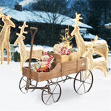 Wooden plant frame with wheels, Brown planting pot 65077135