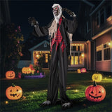 8.2ft Animatronic Werewolf Halloween Decor Realistic Fur, Scary Howls, Red Flashing LEDs, 18608033