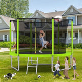 10FT Trampoline for Kids, Basketball Hoop and Ladder, Outdoor Kids Trampoline with Safety K1163P147346