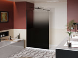 34.in W x 72.in H Shower Door Fixed, 1/4 inch Thick Black Gradient Tempered Glass Shower Door with W3048P353735