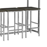 ZNTS Dark Oak and Chrome 4-Piece Counter Height Table Set B062P153842