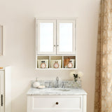 ZNTS Bathroom Storage Cabinet, Medicine Cabinets for Bathroom with Mirror, 2 Doors 2 Adjustable Shelf + 3 W1801109067