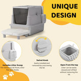 Stainless Steel Cat Litter Box, Covered Extra Large Cat Litter Box Enclosure, Metal Kitty Litter 61071037
