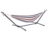 Professional Black & Silver Flowers Hammock Stand with Polyester Coffee Stripe Hammock 81064870