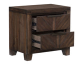 ZNTS Modern-Rustic Design 1pc Wooden Nightstand of Drawers Distressed Espresso Finish Plank Style B01165757