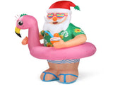 5.9 FT Lighted Christmas Inflatable Decoration, Inflatable Hawaii Santa Claus Outdoor Decoration, 23376680