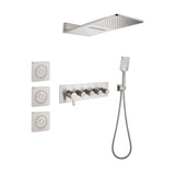 Wall Mounted Waterfall Rain Shower System With 3 Body Sprays & Handheld Shower W2287141352