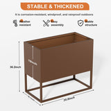 36*18*18 inch Large Mental Rectangular Planter with Shelves and Drainage Holes for Indoor/Outdoor W3077P276895