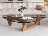 Modern Glass Coffee Table, 35.8" x 25.6" x 15.7" Mid Century Modern Coffee Table, Sleek Coffee W3101P493240