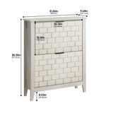 31.5 Inch Retro White Shoe Storage, Mid-Century Vintage Freestanding Shoe, Shoe W1706P311100
