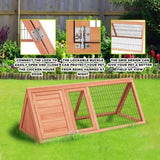 Small Chicken Coop Outdoor A-Frame Quail Cage 2 Door & Run Cage Wooden Triangle Quail Hutch 79672508