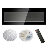36 inch recessed ultra thin tempered glass front wall mounted electric fireplace with remote and W1769133637