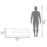 White TV Stand with a Door and Open Storage B062P290261