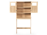 2-Door 3-Shelf MDF Toilet Cabinet with Melamine Finish Bathroom Vanity 23.23*8.66*66.93in Oak 04430980