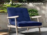 Outdoor High Back Chair Cushions Set of 2, 42"x21"x4" Tufted Waterproof Patio Cushion for Rocking & 98196974
