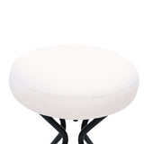 Modern Backless Bar Stools Set of 2 Round Upholstered Counter Stools for Kitchen Island Velvet W1757P294424