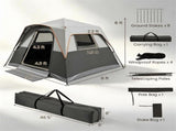 Gray Light-Blocking Outdoor Cabin Tent, Large 9x9ft Interior Windproof Rainfly Tent with Carry Bag 56119621