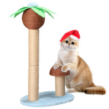 ZNTS 27.5in Coconut Palm Tree Cat Scratching Post, Cute Cat Scratcher with Natural Sisal Posts & Dangling 19365590