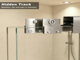 44-48" x 72" Tempered Glass with Explosion Proof Film, Aluminum Frame Double Sliding Shower Door, W1675P484411
