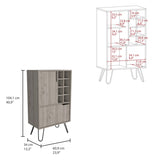 Manhattan L Bar Cabinet, Eight Built-in Wine Rack, Single Door -Light Gray B07092092