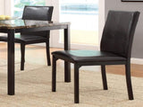 Set of 4 Metal Frame Chairs Brown Faux Leather Seat Black Metal Finish Dining Side Chairs B01146334