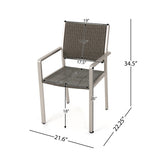 Cape Coral Outdoor Wicker Dining Chairs with Aluminum Frames, 2-Pcs Set, Grey 60449.00