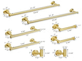 8-Pieces Brushed Nickel Gold Bathroom Accessories Set, Stainless Steel Bathroom Hardware Set, Bath W1932140149
