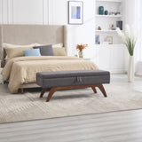COOLMORE Teddy wool fabric, solid wood feet for solid weighing, and bed end stool with storage W1539P242732