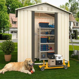 Outdoor Storage Garden Shed 5FTx3FT Apex Roof White W2794P243307